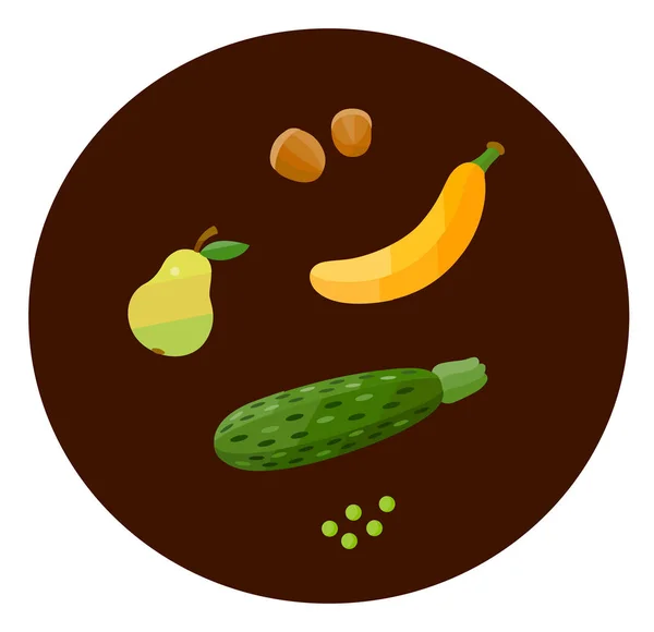 Iconos de comida saludable en estilo plano — Vector de stock