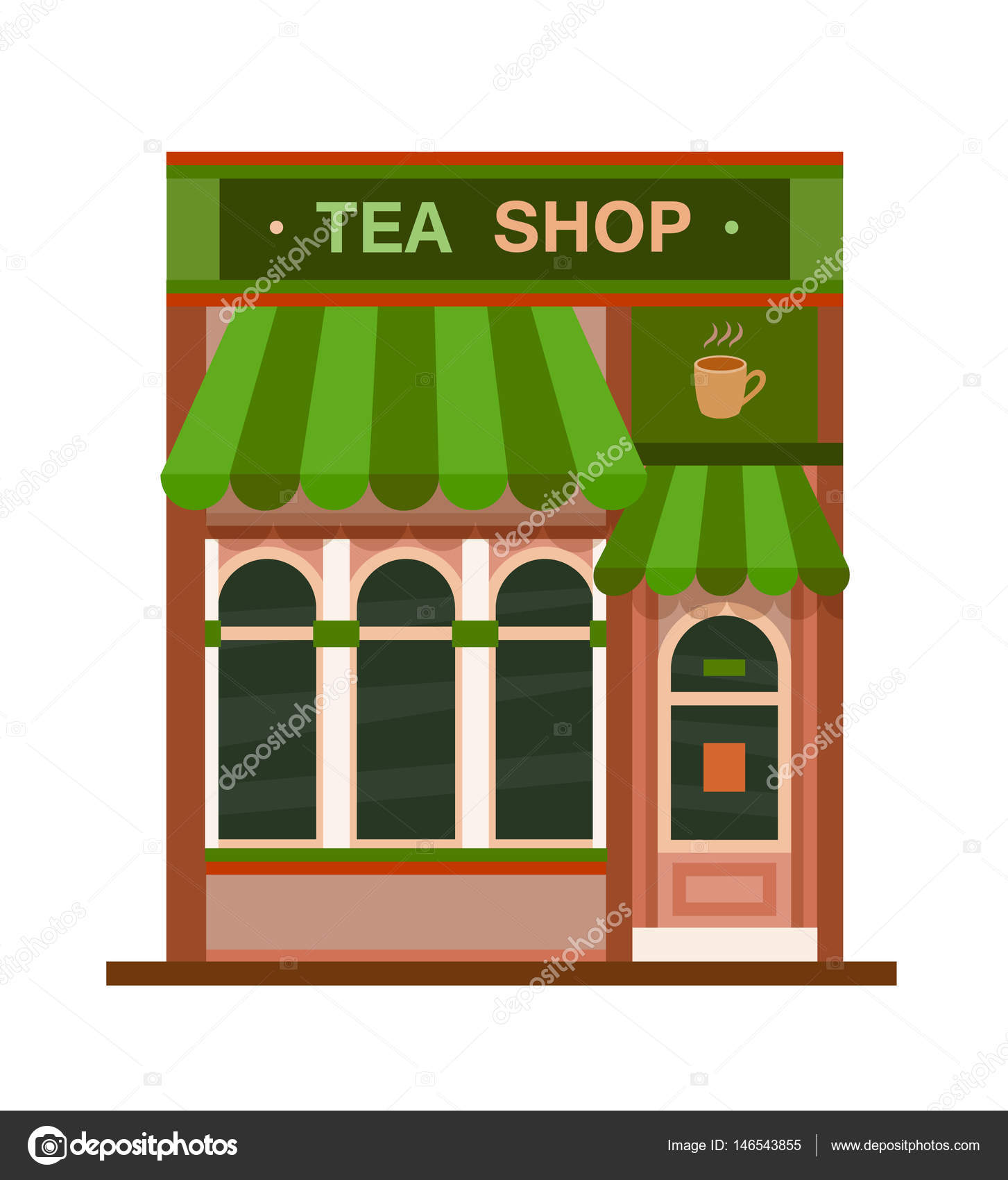 Tea shop front view flat icon Stock Vector Image by ©Polyudova #146543855 Tea shop front view flat icon Stock Vector Image by ©Polyudova #146543855