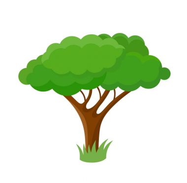 Dekoratif çizgi film ağaç