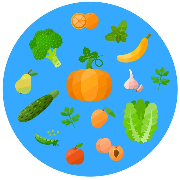 Iconos de alimentos saludables — Vector de stock