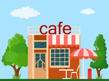 Doğa üzerinde renkli Cafe