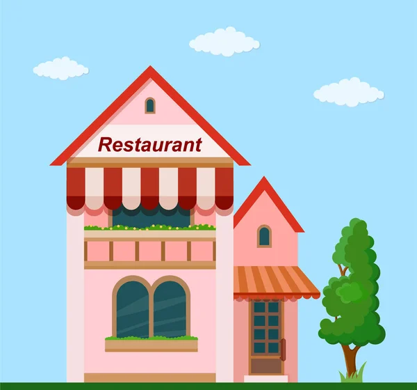 Restaurant coloré sur la nature — Image vectorielle