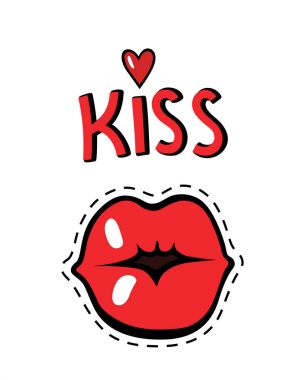 Pop art stil dudaklar etiket