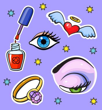 Pop sanat tarzı moda etiketleri