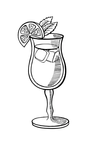 Alcohol Cóctel en vaso — Vector de stock