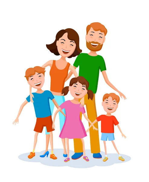 Família de desenhos animados bonito — Vetor de Stock