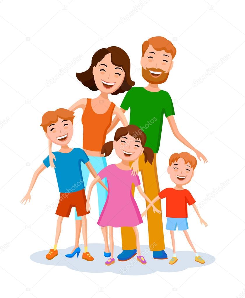 Cute cartoon family