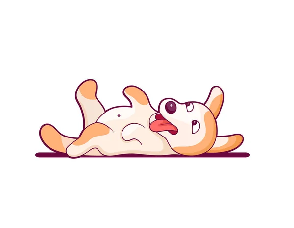 Hund liggande på golvet — Stock vektor