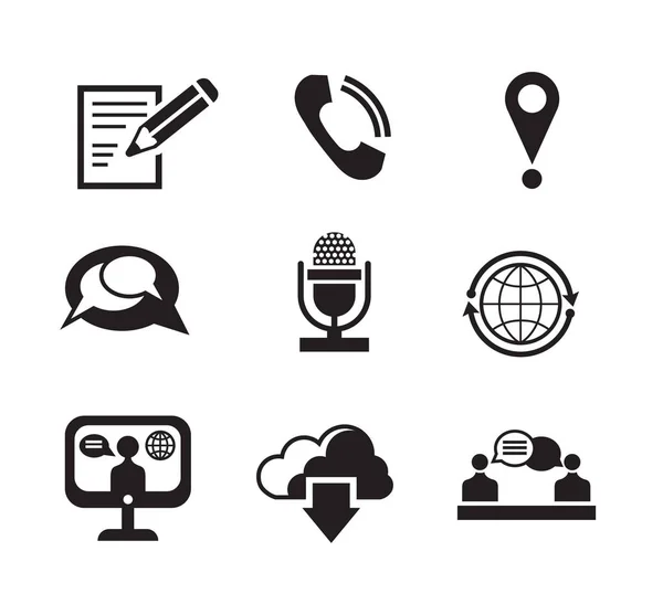 Conjunto de iconos de comunicación — Vector de stock