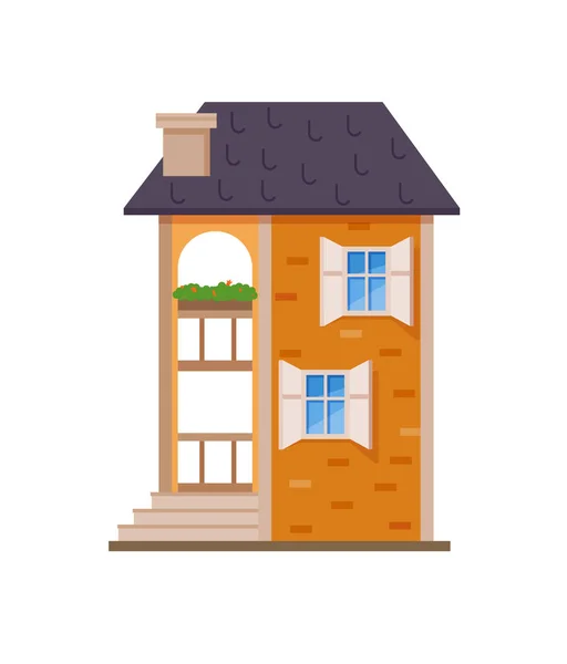 Flat house front icon — Stock Vector