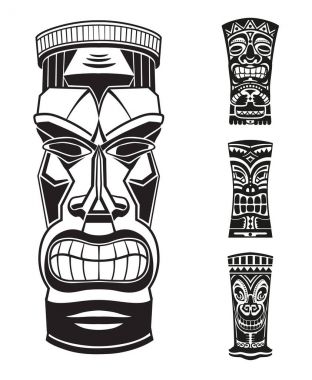 Tiki totem Polinezya Idol maskeleri