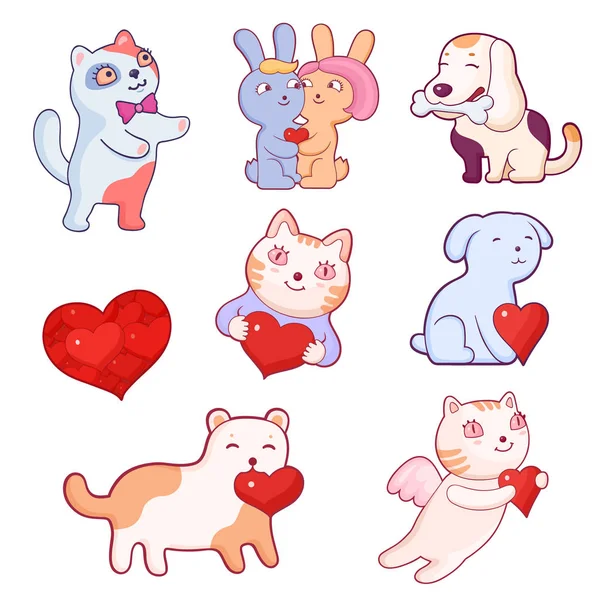 Animal love patch badges — Stock Vector