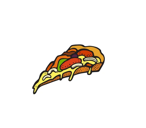Pop arte pizza adesivo —  Vetores de Stock