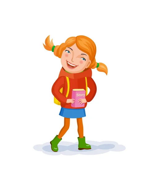 Malá dívka s ginger vlasy — Stockový vektor