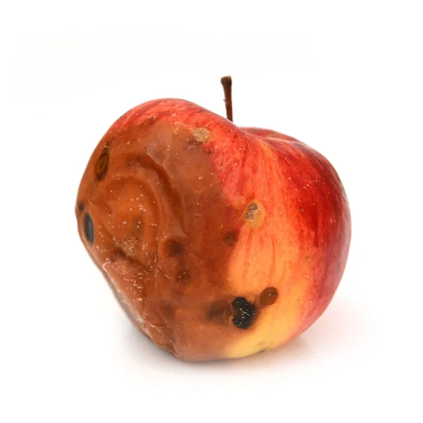 Red rotten apple, natural texture — Stock Photo, Image