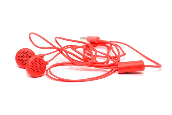 Red headphones isolated on white background. — Stock Photo, Image