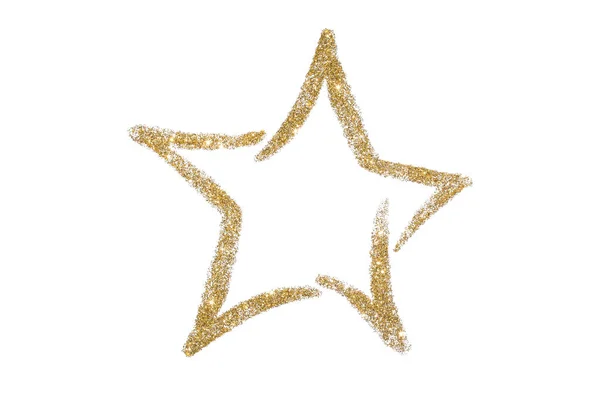 Gold glitter star. Sequins. Golden shine. Powder. Glitter. Shining symbol. — Stock Photo, Image