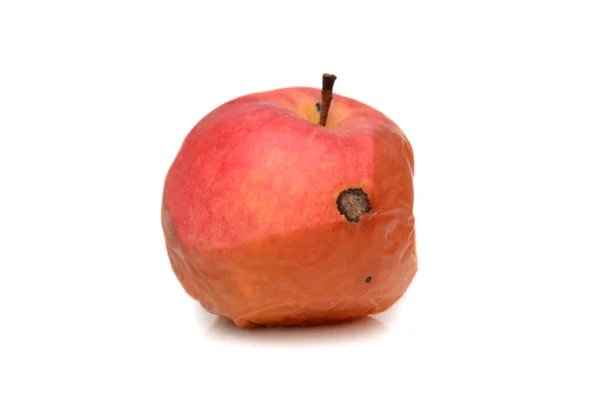 Red rotten apple, natural color and texture. — Stock Photo, Image