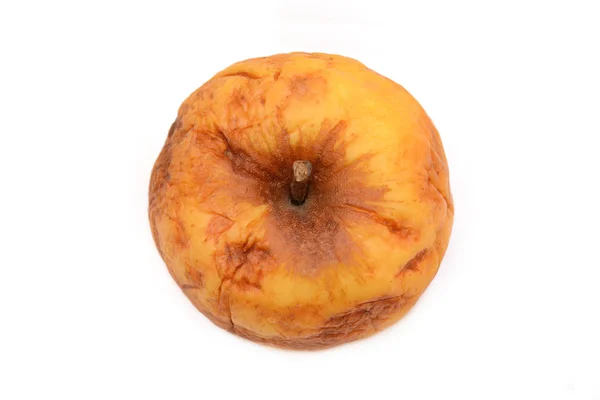 Vieja manzana acanalada seca, manzana amarilla, manzana podrida, textura natural . — Foto de Stock