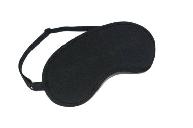 Beyaz arka plan üzerinde izole uyku için siyah maske