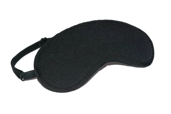 Máscara preta para dormir, isolada em fundo branco — Fotografia de Stock