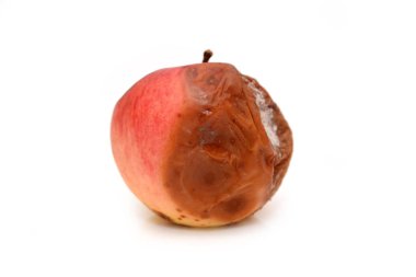 Red rotten apple, natural texture clipart