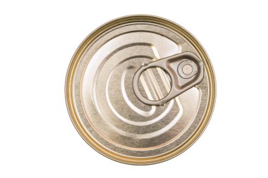 Teneke kutular kapsar. İzole bir can gıda Üstten Görünüm.