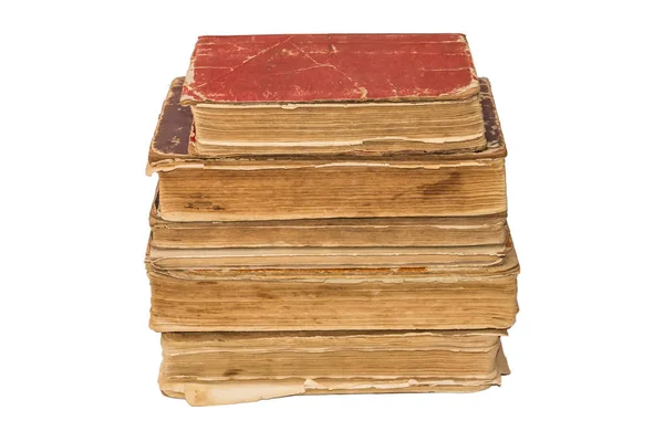 Eski püskü kitaplar. Vintage kitap yırtılmış. Antika izole. — Stok fotoğraf