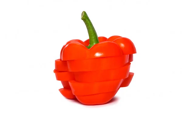 Sliced orange paprika isolated. Capsicum. — Stock Photo, Image