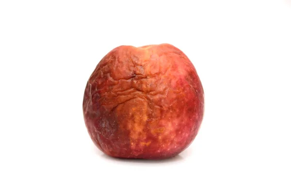 Red rotten apple. Natural color and texture — Stock Photo, Image