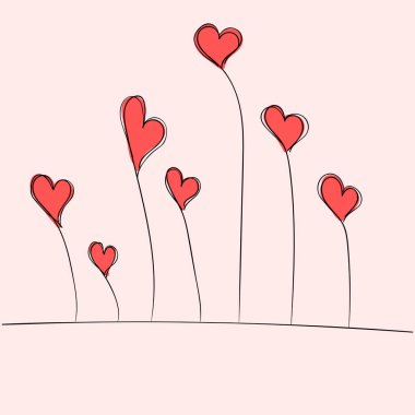 Sevgililer günü kartı, aşk, kalp kartı büyüyen.