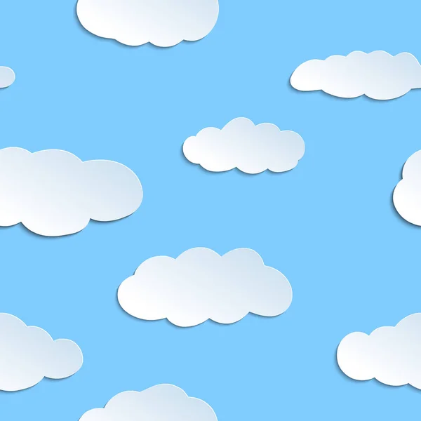 Seamless pattern with papercraft clouds. — Stock Photo, Image