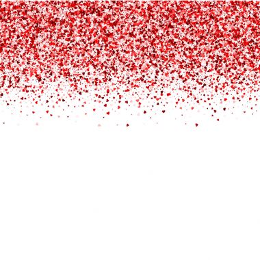 ışıltı ile kartı. Kalp tebrik kartı. Kırmızı ışıltı. Işıltı. Parıldıyor. Düşen Kalpler