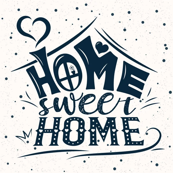 Text house. Handwriting lettering Home sweet home — Stock Vector