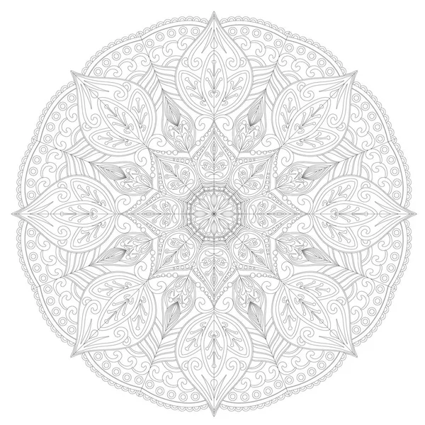 Page pour livre à colorier. Dentelle ronde motif. Mandala — Image vectorielle