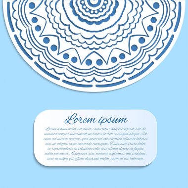 mavi ve beyaz mandala kartıyla