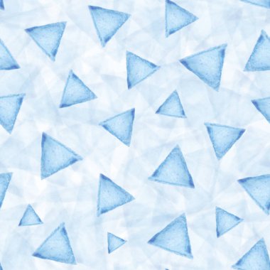 Mavi zemin üzerine mavi suluboya üçgenler ile Seamless Modeli