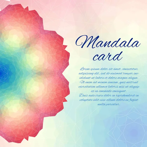 Vektor polygonale Mandala-Karte, Farbkreis — Stockvektor
