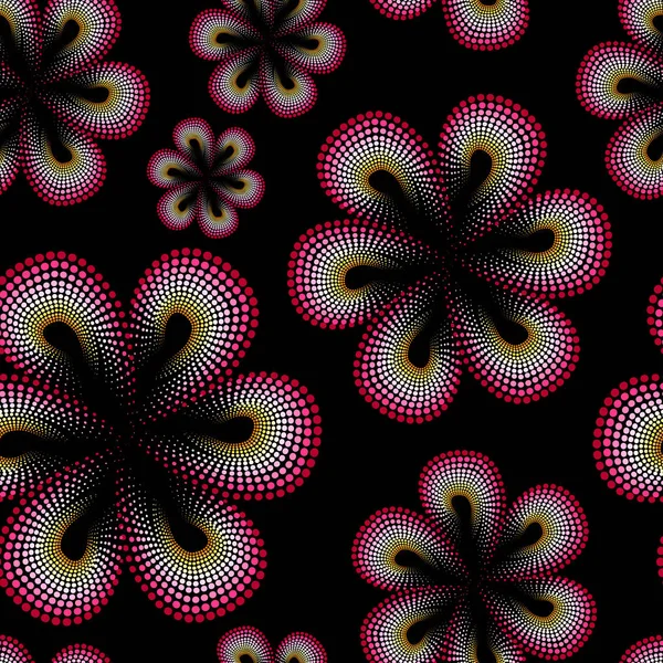 빨간 띠 아레 꽃과 완벽 한 패턴 — 스톡 벡터