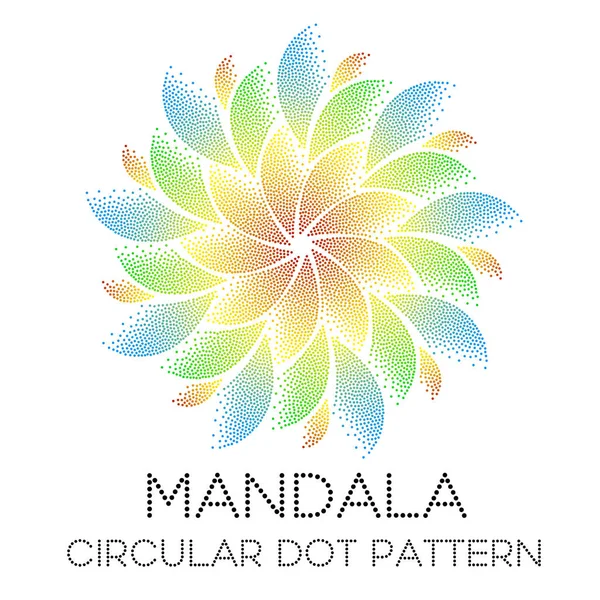 Mandala coloré pointillé. Modèle de point circulaire . — Image vectorielle