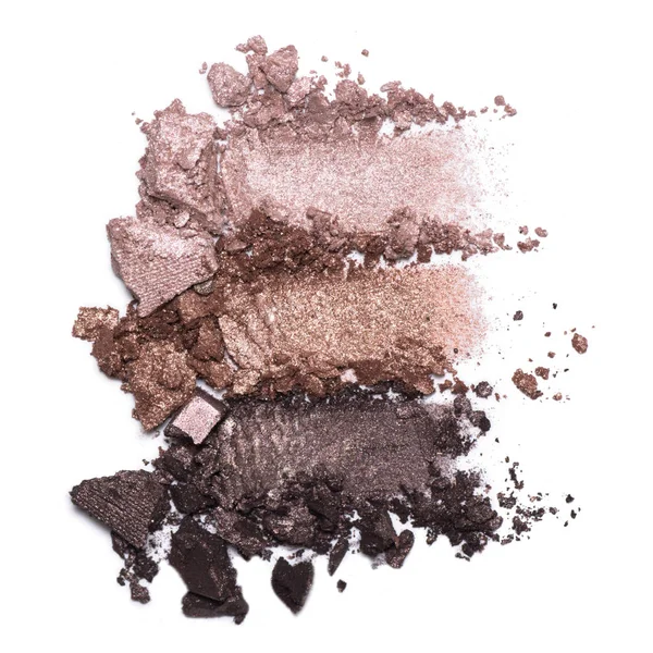 Beyaz arka plan üzerinde izole göz farı örnek kümesi. Kahverengi göz farı ezilmiş