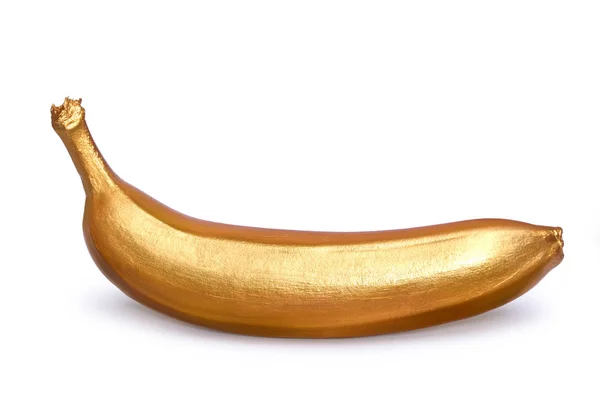 Banane aurii izolate pe un fundal alb. Conceptul creativ cu fructe . — Fotografie, imagine de stoc