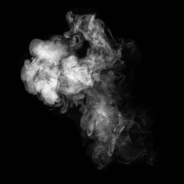 Photo of white smoke isolated on a black background — Stock Photo, Image