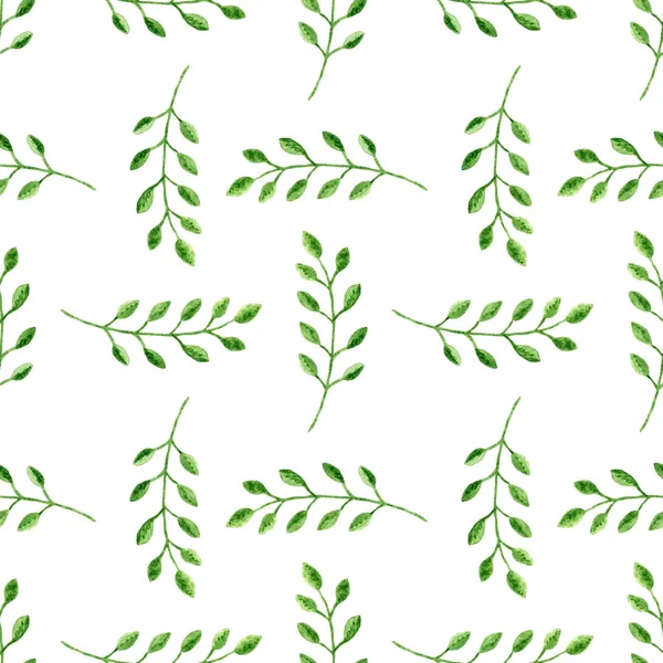 Beyaz arkaplanda suluboya dalları olan kusursuz desen