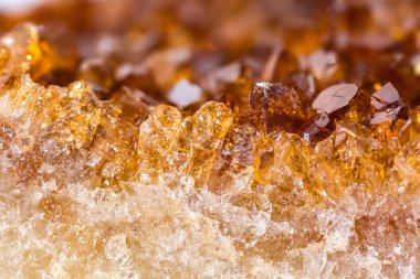 Citrine mineralini kapat. Gemstone 'un zengin geçmişi