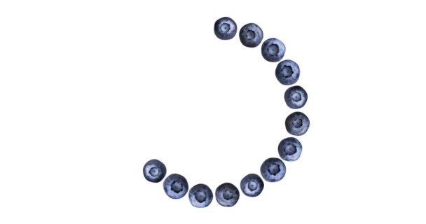 白色背景蓝莓圆形框架 — 图库视频影像