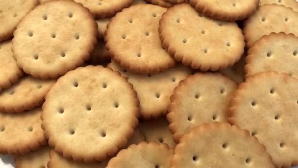 Περιστρεφόμενο Φόντο Cookie Κράκερ Νόστιμο Φαγητό — Αρχείο Βίντεο