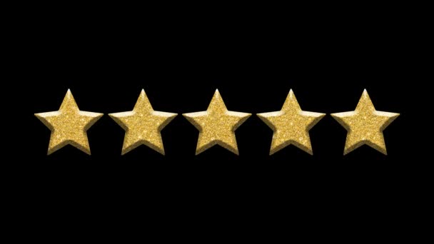 Rating Stars Black Background — Stock Video