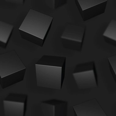 Siyah uçan küpleri olan kusursuz bir doku. 3d hazırlayıcı.