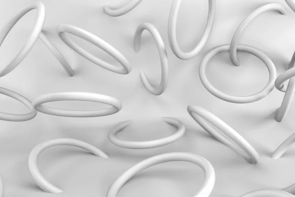 Render Rings Torus White Background Abstract Geometric Shapes Minimalist White — Stock Photo, Image